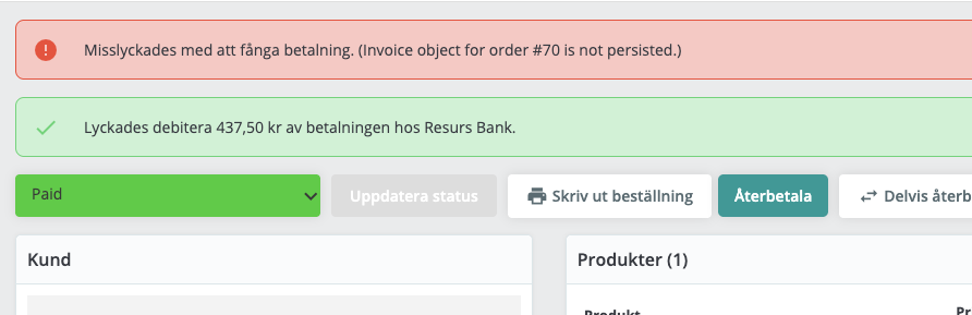 Capture error when invoices are disabled